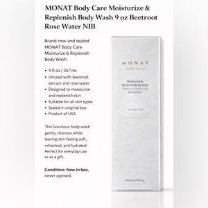 MONAT Body Care Moisturize & Replenish Body Wash 9 oz Beetroot Rose Water NIB